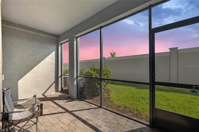 view of unfurnished sunroom
