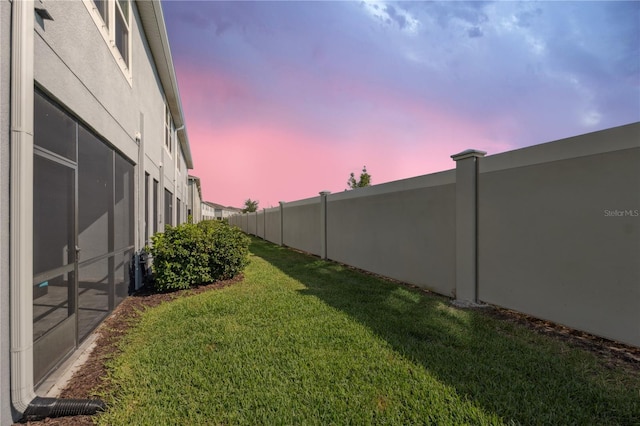 view of yard with fence