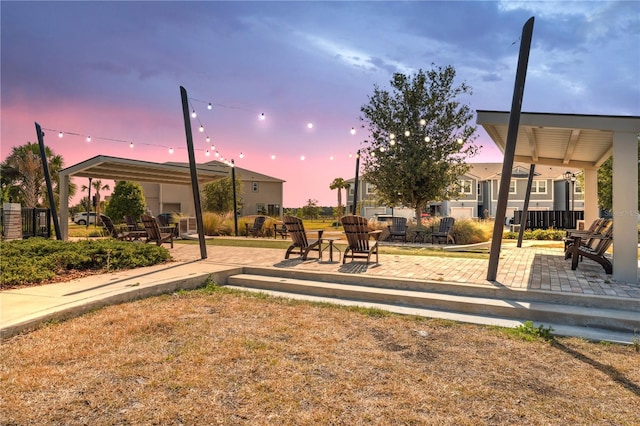 view of property's community with a patio