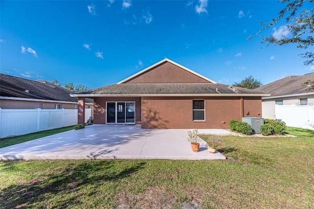 13653 Artesa Bell Dr, Riverview, FL 33579 - back of property featuring a patio, stucco siding, and a cooling unit