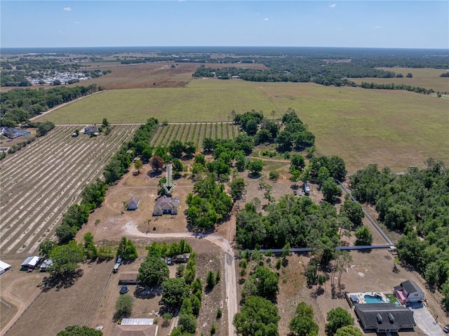 bird's eye view with a rural view