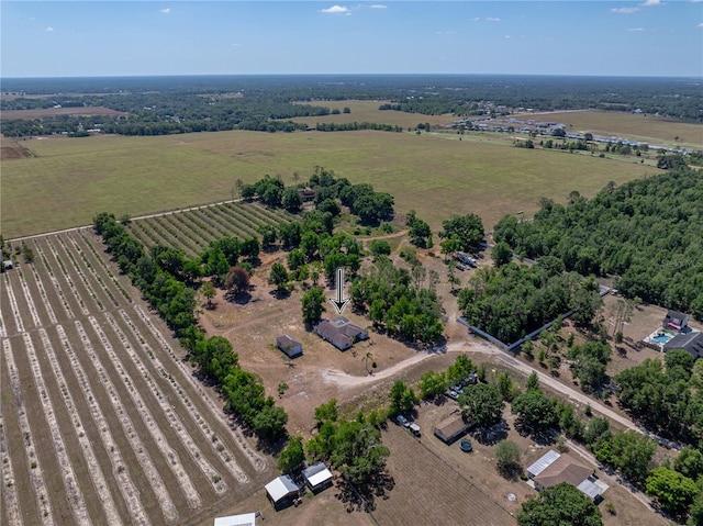bird's eye view featuring a rural view