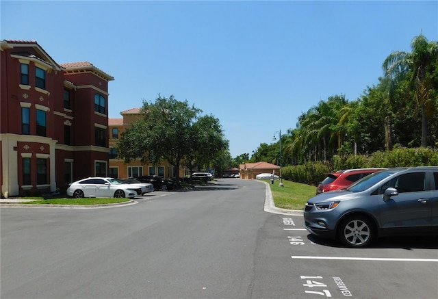 view of street featuring curbs