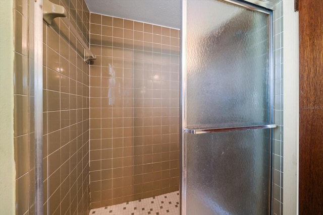 bathroom with a shower stall