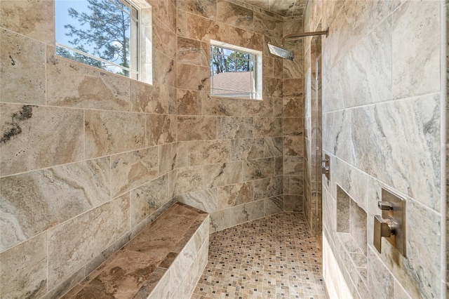 7340 W Dr, Wesley Chapel, FL 33544 - full bathroom with a tile shower