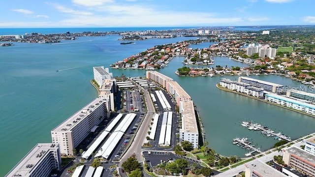 5925 Shore Blvd S Unit 602, Gulfport, FL 33707 - birds eye view of property featuring a water view and a view of city