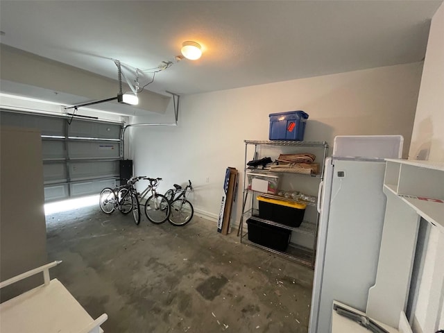 garage featuring freestanding refrigerator
