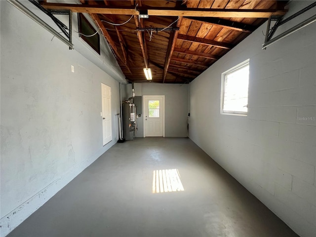 garage with gas water heater