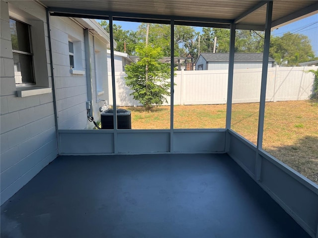 view of unfurnished sunroom