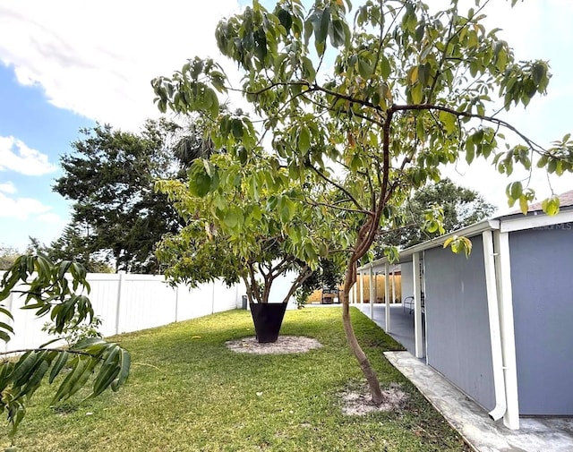 view of yard with fence