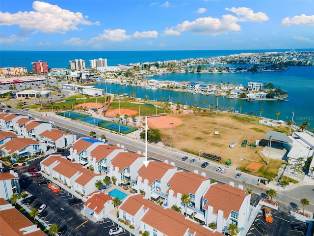 337 Rex Pl Unit G, Madeira Beach, FL 33708 - birds eye view of property featuring a water view
