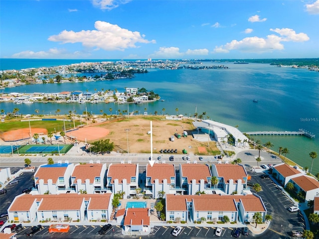 337 Rex Pl Unit G, Madeira Beach, FL 33708 - birds eye view of property featuring a water view