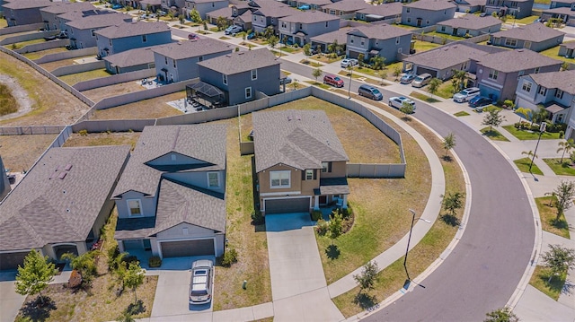 aerial view with a residential view