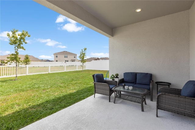 view of patio featuring an outdoor living space