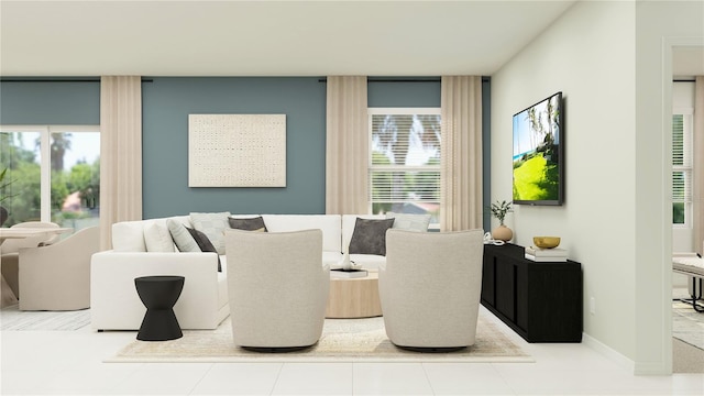 interior space featuring baseboards and plenty of natural light