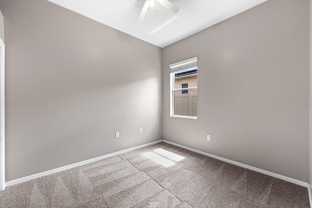 2808 Abbey Grove Dr, Valrico, FL 33594 - empty room featuring carpet flooring, a ceiling fan, and vaulted ceiling