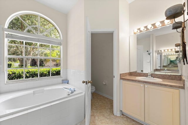 2808 Abbey Grove Dr, Valrico, FL 33594 - bathroom with vanity, a bath, and tile patterned floors