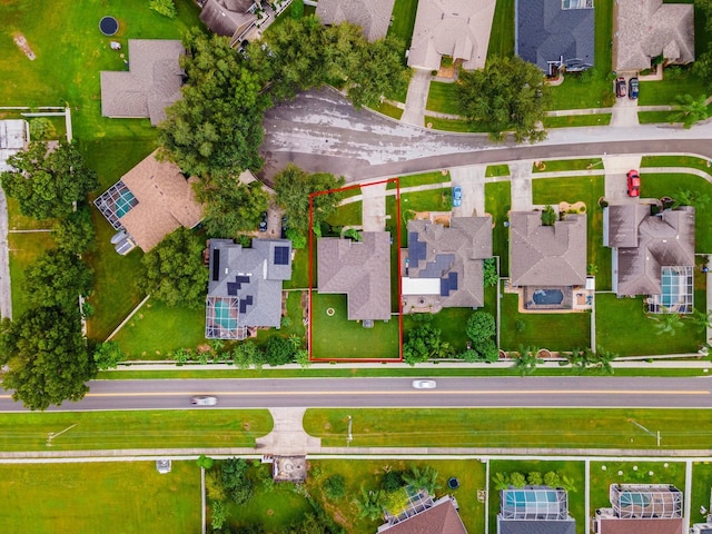2808 Abbey Grove Dr, Valrico, FL 33594 - aerial perspective of suburban area with property boundaries highlighted