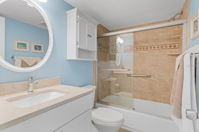 18650 Gulf Blvd Unit 203, Indian Shores, FL 33785 - full bath with shower / bath combination with glass door, vanity, and toilet