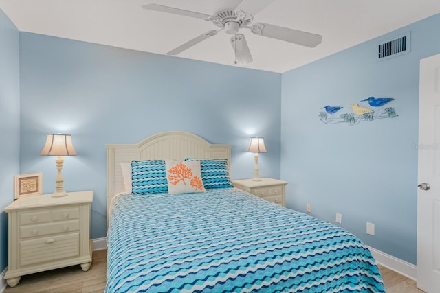 18650 Gulf Blvd Unit 203, Indian Shores, FL 33785 - bedroom with light wood-style floors, baseboards, and ceiling fan