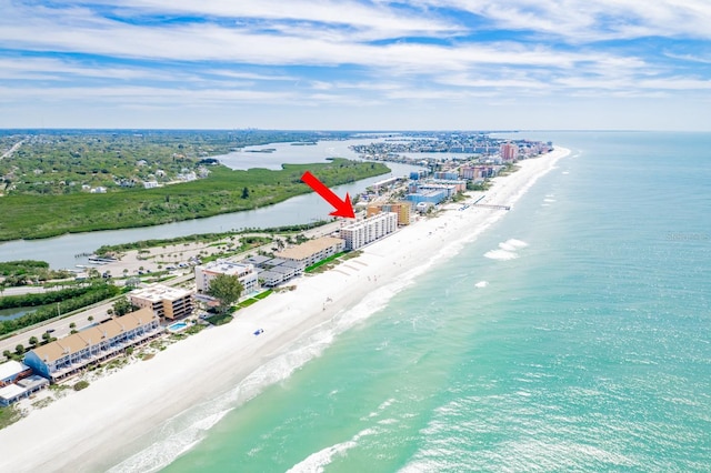18650 Gulf Blvd Unit 203, Indian Shores, FL 33785 - aerial view of waterfront with a beach