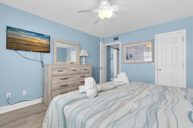 18650 Gulf Blvd Unit 203, Indian Shores, FL 33785 - bedroom featuring wood finished floors and ceiling fan