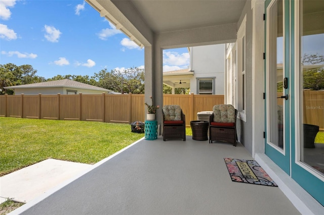 view of patio / terrace with fence