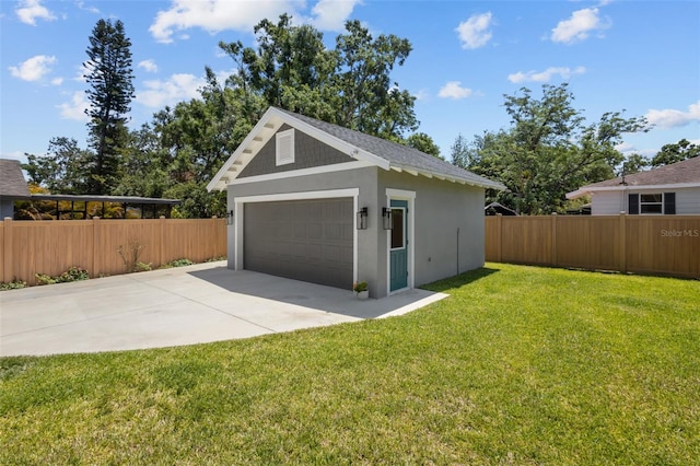 detached garage with fence