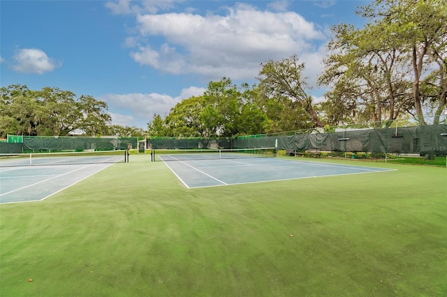 8531 Woodcrest Dr, Port Richey, FL 34668 - view of tennis court with fence and community basketball court