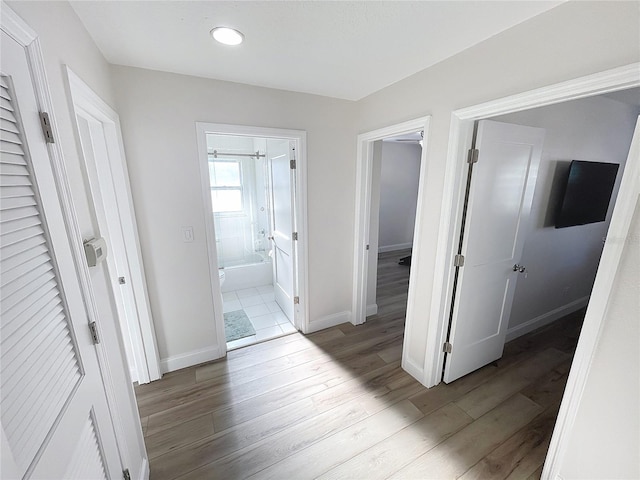 4715 W Chapin Ave, Tampa, FL 33611 - hallway with wood finished floors and baseboards