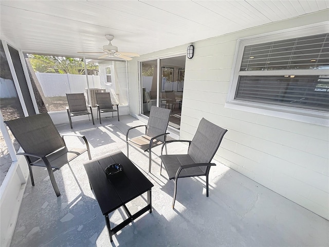 4715 W Chapin Ave, Tampa, FL 33611 - view of patio with fence and ceiling fan