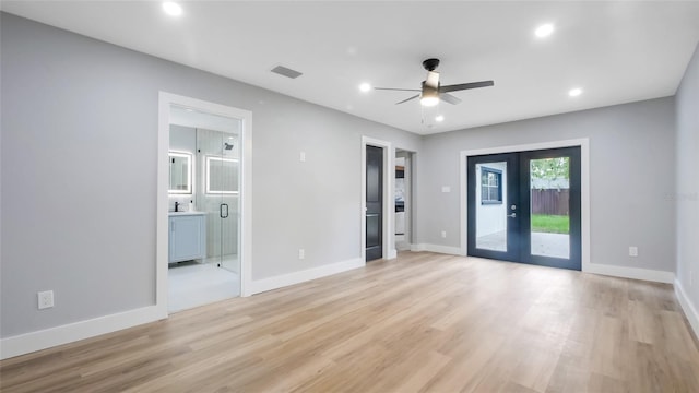 1715 N Alexander Rd, Tampa, FL 33603 - interior space featuring recessed lighting, a ceiling fan, light wood finished floors, and visible vents