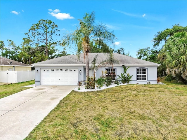2675 Cherokee St, North Port, FL 34286 - ranch-style home with stucco siding, driveway, and an attached garage