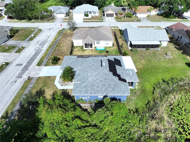 aerial view with a residential view