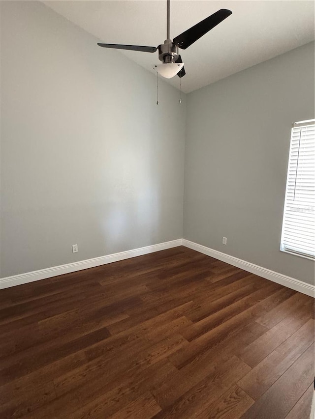 1608 Fox Glen Ct, Winter Springs, FL 32708 - empty room featuring ceiling fan, baseboards, and dark wood-style floors