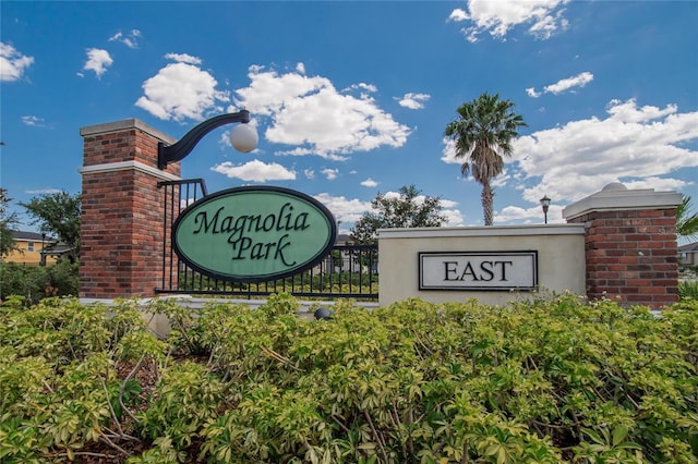 view of community sign