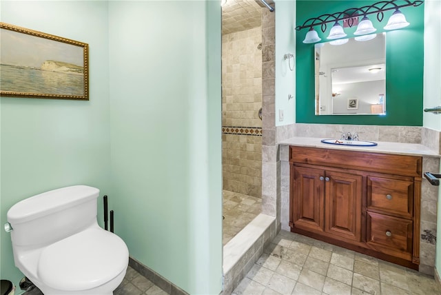6515 Dimarco Rd, Tampa, FL 33634 - bathroom with a shower stall, toilet, and vanity
