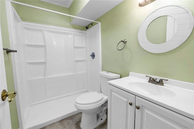 6515 Dimarco Rd, Tampa, FL 33634 - full bathroom featuring a shower, toilet, vanity, and tile patterned floors