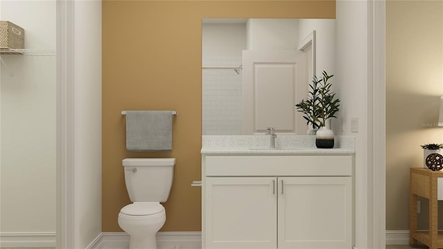 6837 E 115th St, Palmetto, FL 34221 - bathroom with toilet, baseboards, and vanity