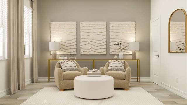 6909 E 116th Ct, Palmetto, FL 34221 - sitting room featuring baseboards and wood finished floors