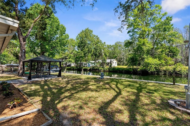5421 Gay St, Weeki Wachee, FL 34607 - view of yard featuring a gazebo and a water view