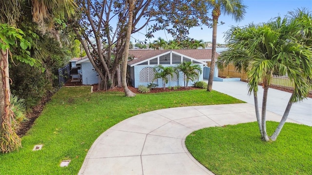 view of front of home with concrete driveway