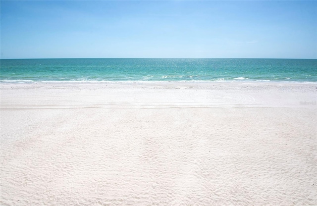 view of water feature featuring a beach view