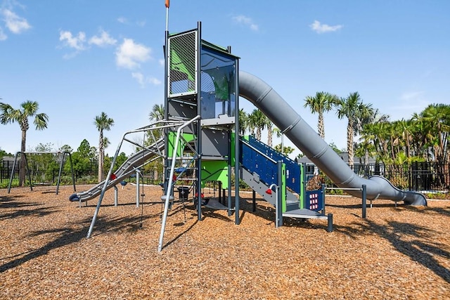 communal playground with fence