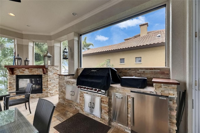 view of patio featuring a grill and area for grilling