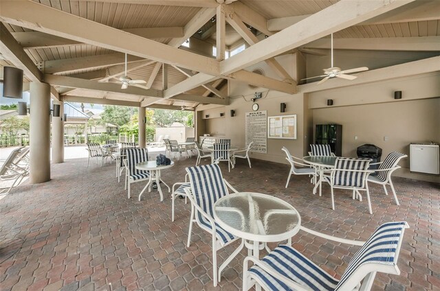 3079 Landmark Blvd Unit 1608, Palm Harbor, FL 34684 - view of patio with a ceiling fan and outdoor dining area