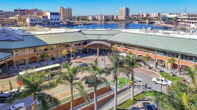 view of urban area featuring a large body of water