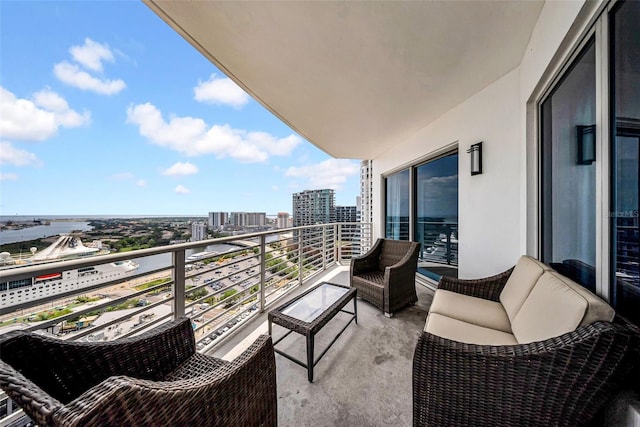 balcony with a city view