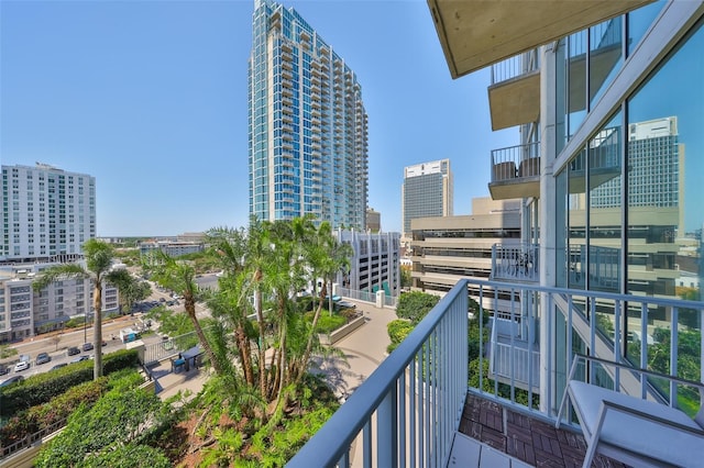 balcony with a view of city