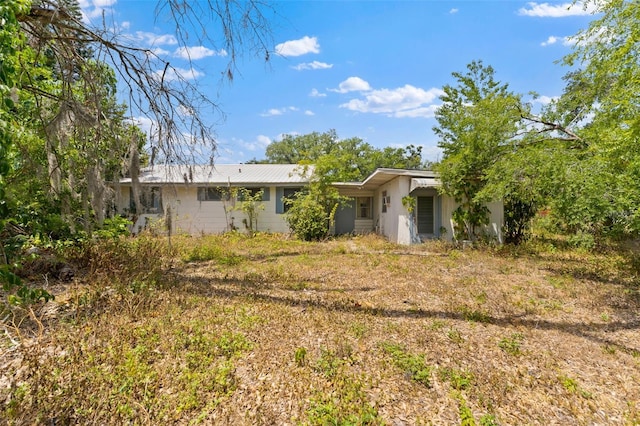 rear view of house with metal roof